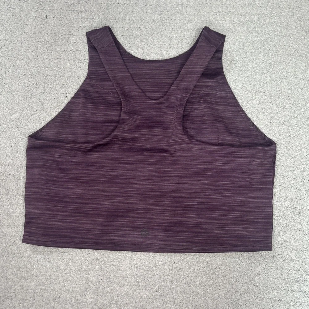 Athleta Conscious Crop Spacedye Purple Racerback Bra Tank Top Active‎ Sz Large